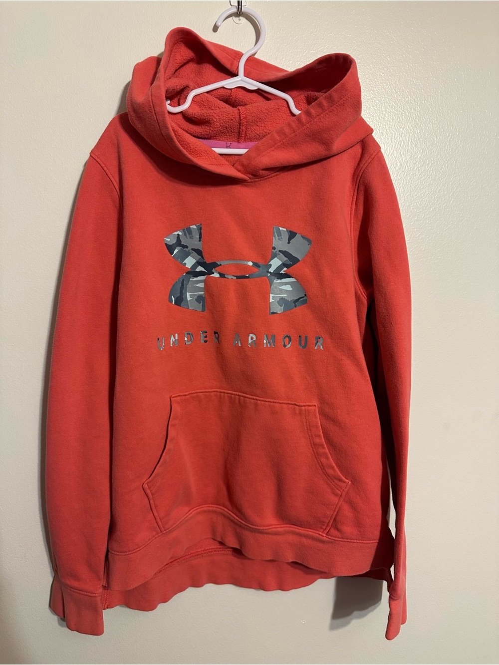 Under Armour Coral-Peach Fleece Pullover Hoodie